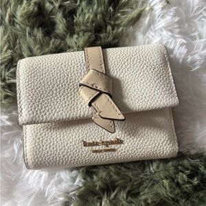 Kate spade Colorblocked Knott cream women’s small compact wallet